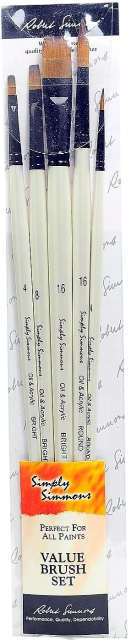 Long Handle Brush Sets Synthetic Set of 5 by Robert Simmons