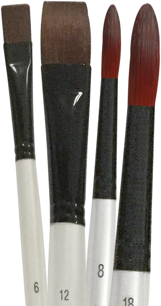 Long Handle Brush Sets Synthetic Set of 4